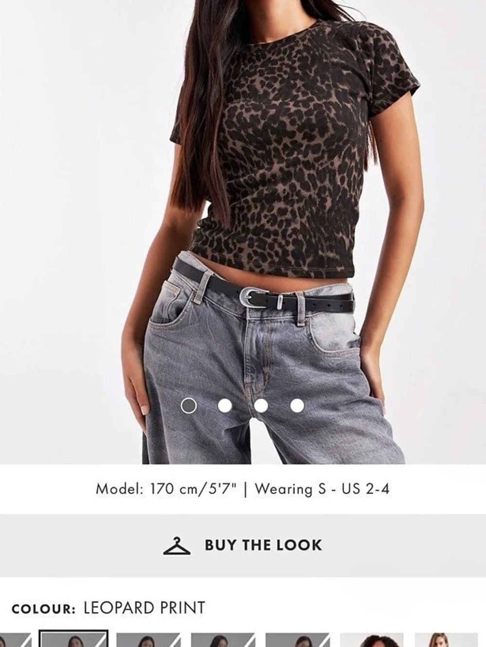 Hollister leopard print baby T-shirt Leopard Print Tee in Black & Brown Size Med